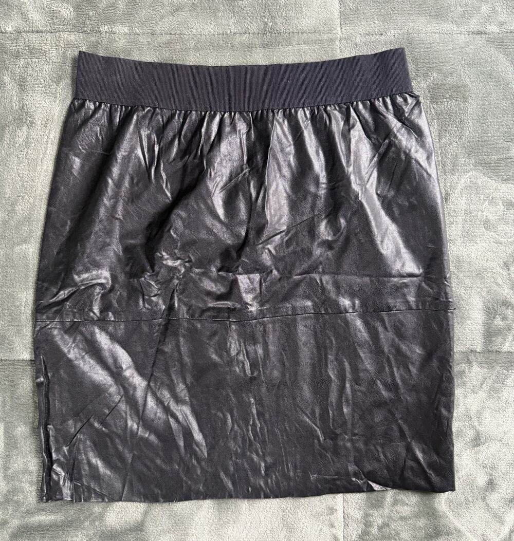 Isabel Marant Etoile Faux Leather Mini Skirt Black Sz 34 US 2